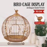 Christmas Trees: Christabelle Antique Gold Metal Art Iron Wrought Material Bird Cage Display Christmas Decor