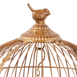 Christmas Trees: Christabelle Antique Gold Metal Art Iron Wrought Material Bird Cage Display Christmas Decor