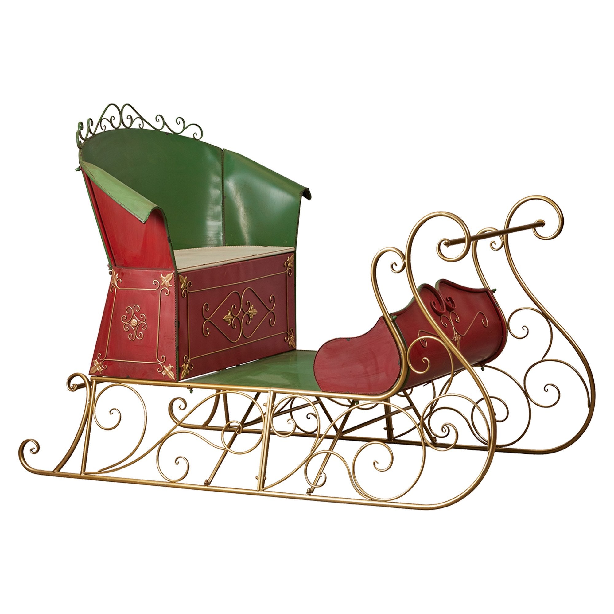 Christmas Trees: Christabelle Jumbo Life Size 210cm Rustic Christmas Sleigh Display Steel Art Christmas Decoration