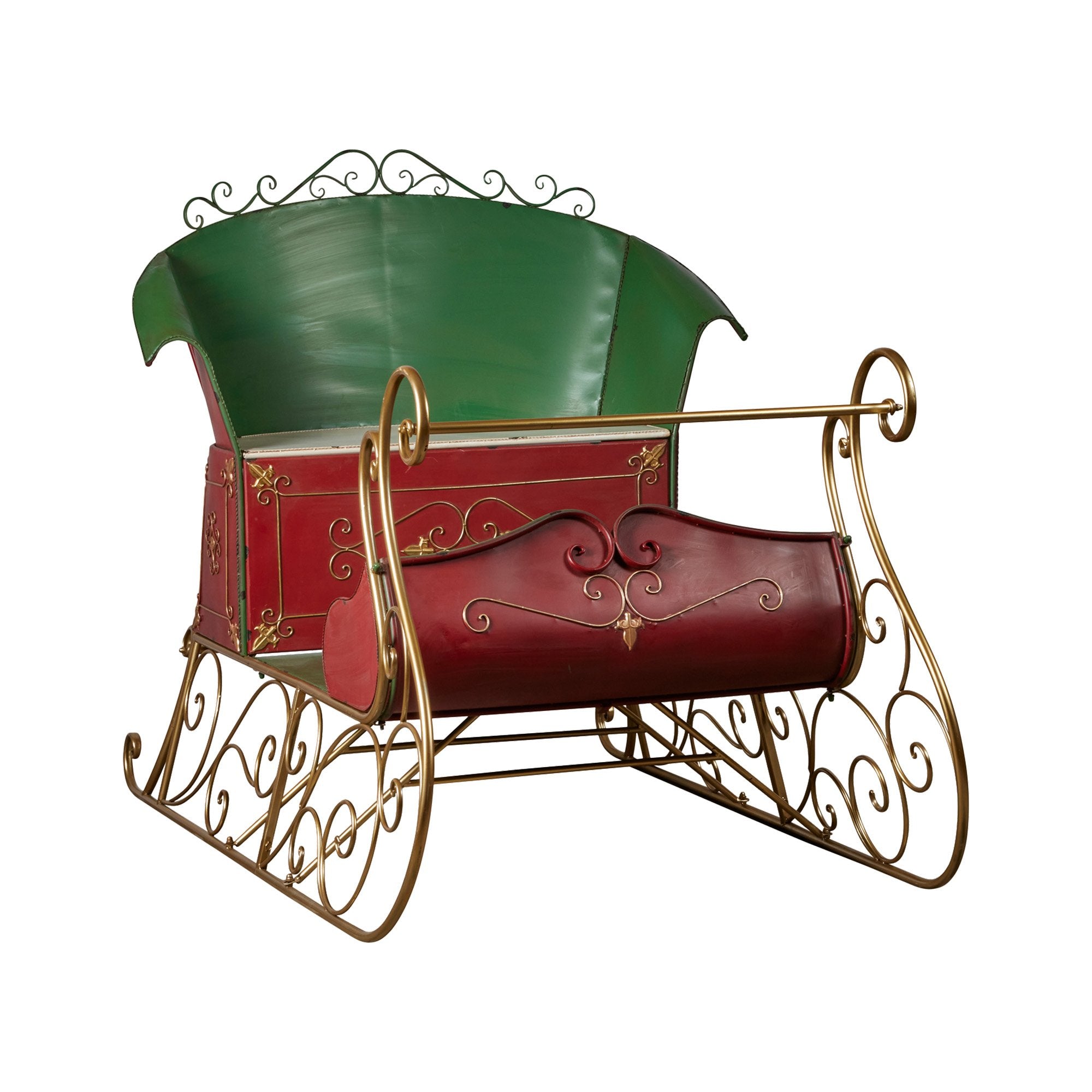 Christmas Trees: Christabelle Jumbo Life Size 210cm Rustic Christmas Sleigh Display Steel Art Christmas Decoration