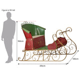Christmas Trees: Christabelle Jumbo Life Size 210cm Rustic Christmas Sleigh Display Steel Art Christmas Decoration