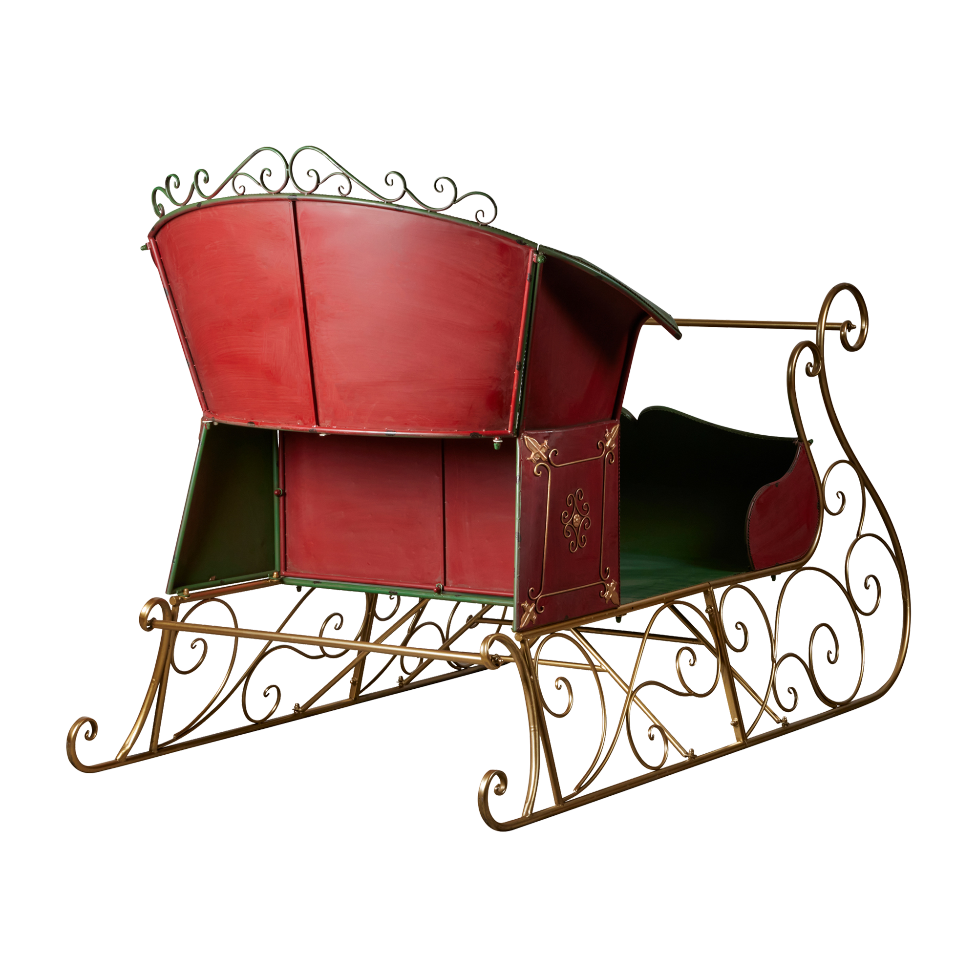 Christmas Trees: Christabelle Jumbo Life Size 210cm Rustic Christmas Sleigh Display Steel Art Christmas Decoration