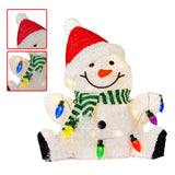 Christmas Trees: Christabelle Sitting Christmas Snowman Display With Lights - 40cm