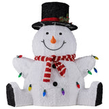 Christmas Trees: Christabelle 82cm Sitting Snowman Christmas Display with Lights