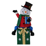 Christmas Trees: Christabelle 85cm Christmas Snowman On Presents Display with Lights
