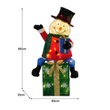 Christmas Trees: Christabelle 85cm Christmas Snowman On Presents Display with Lights