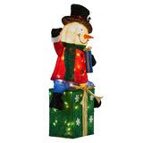Christmas Trees: Christabelle 85cm Christmas Snowman On Presents Display with Lights
