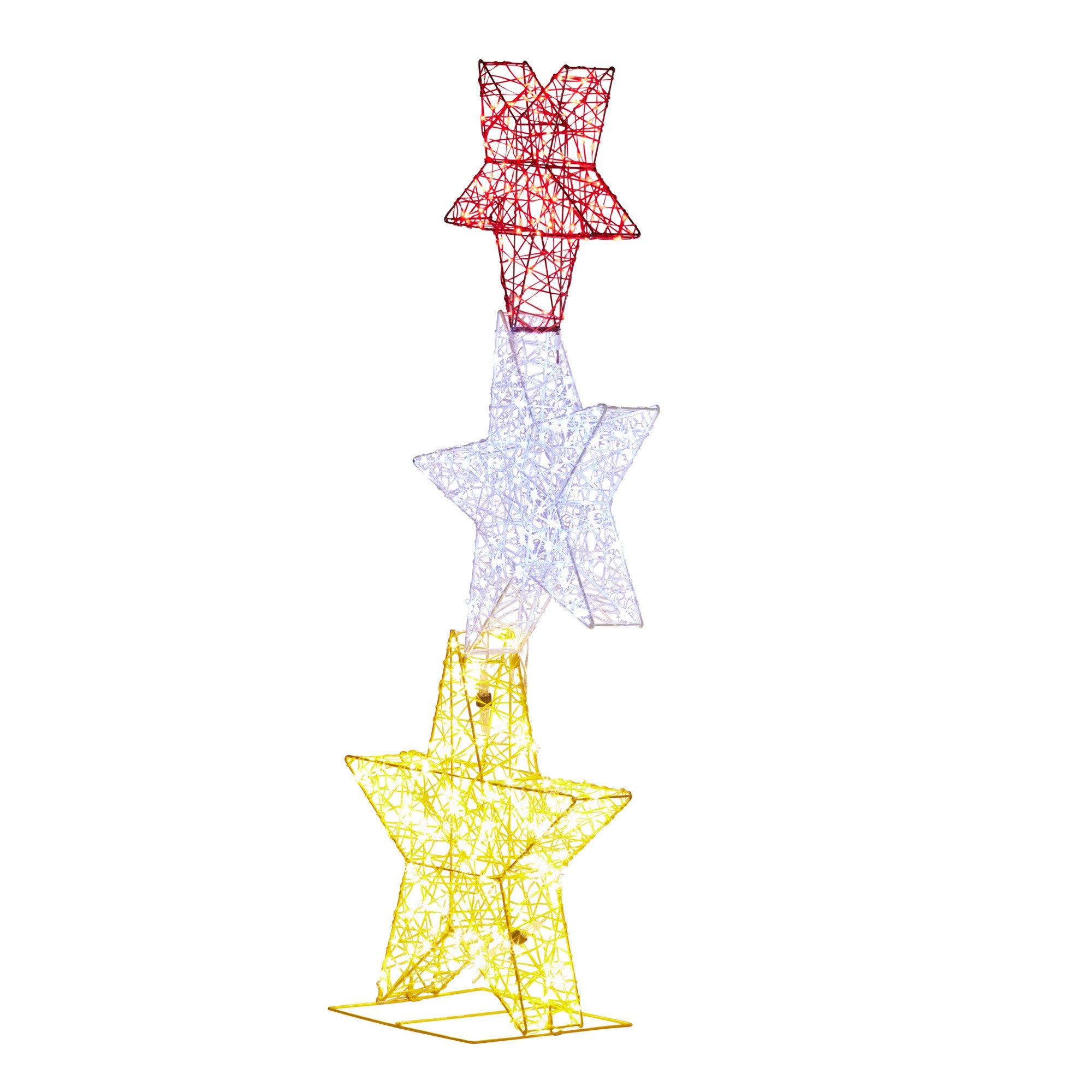 Christmas Trees: Christabelle 120cm Triple Star Christmas Display with Lights