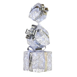 Christmas Decorations: Christabelle 83cm Triple Christmas Silver Giftbox Stack Display with Lights