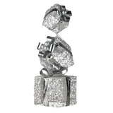 Christmas Decorations: Christabelle 83cm Triple Christmas Silver Giftbox Stack Display with Lights