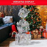 Christmas Decorations: Christabelle 83cm Triple Christmas Silver Giftbox Stack Display with Lights
