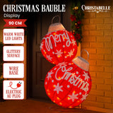 Outdoor Decorations & Lights: Christabelle Oversized Christmas Bauble Display Warm White Led Lights Glitter