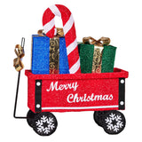 Outdoor Decorations & Lights: Christabelle Christmas Cart Display w/Candy Cane & Presents Warm White LED Lights Wire Frame Structure Indoor & Outdoor