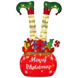 Outdoor Decorations & Lights: Christabelle Elf in Gift Sack Christmas Display Warm White LED Lights 86cm for Decoration w/Wire Frame Construction