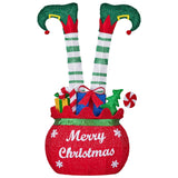 Outdoor Decorations & Lights: Christabelle Elf in Gift Sack Christmas Display Warm White LED Lights 86cm for Decoration w/Wire Frame Construction