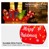 Outdoor Decorations & Lights: Christabelle Elf in Gift Sack Christmas Display Warm White LED Lights 86cm for Decoration w/Wire Frame Construction