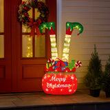 Outdoor Decorations & Lights: Christabelle Elf in Gift Sack Christmas Display Warm White LED Lights 86cm for Decoration w/Wire Frame Construction