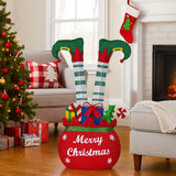 Outdoor Decorations & Lights: Christabelle Elf in Gift Sack Christmas Display Warm White LED Lights 86cm for Decoration w/Wire Frame Construction