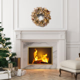 Christmas Trees: Christabelle 61cm Snowy Christmas Wreath Bedford with LED Lights Front Door Decoration Ornament