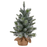 Christmas Decorations: Christabelle 61cm Pre-Lit Snowy Stamford Spruce Battery-Operated Mini Christmas Tree Multi-Functional LED Timer