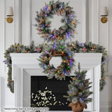 Christmas Decorations: Christabelle 61cm Pre-Lit Snowy Stamford Spruce Battery-Operated Mini Christmas Tree Multi-Functional LED Timer