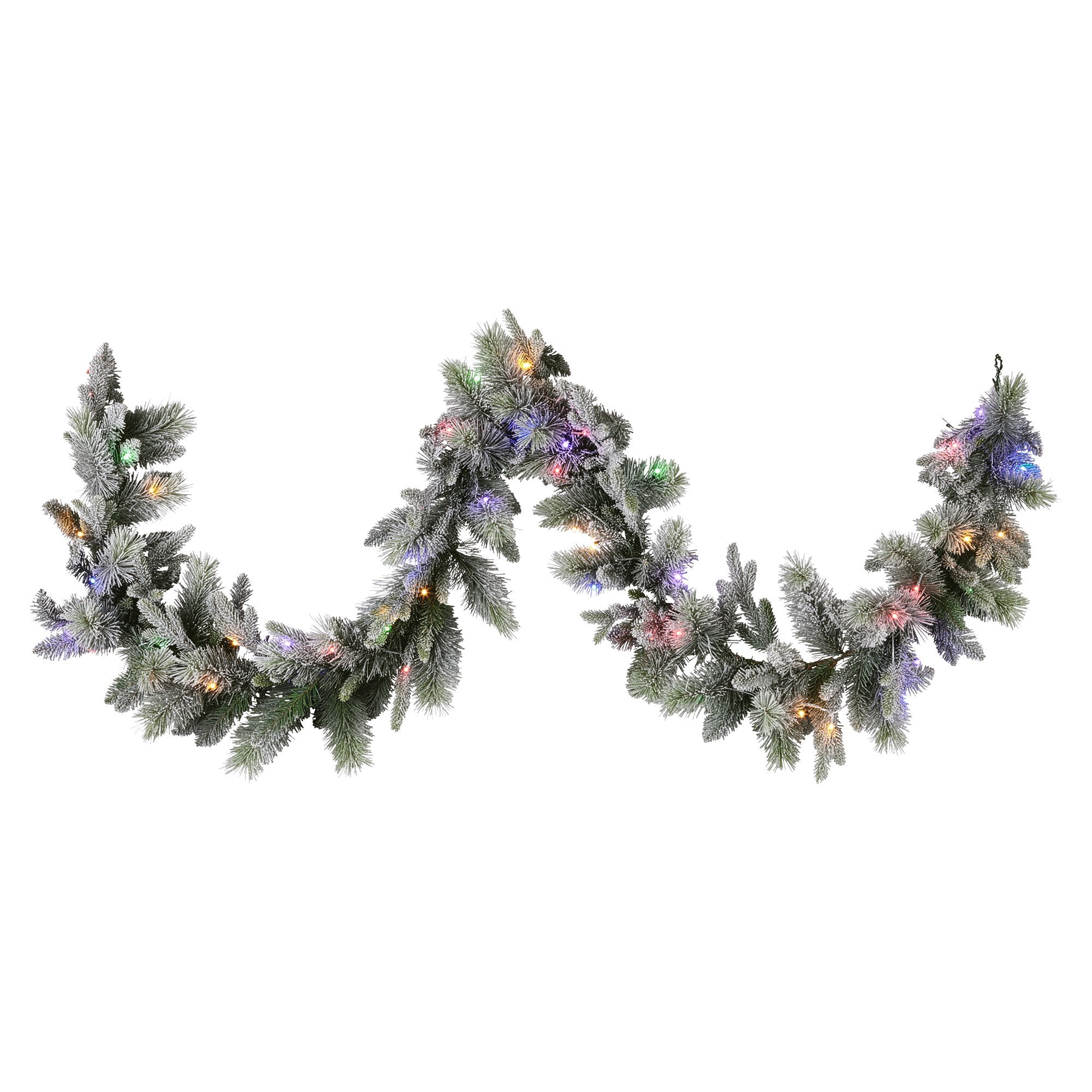 Christmas Wreaths & Garlands: Christabelle 2.7m Christmas Garland Snowy with LED Lights Stamford Spruce Tree Decoration Ornament