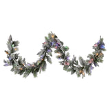 Christmas Wreaths & Garlands: Christabelle 2.7m Christmas Garland Snowy with LED Lights Stamford Spruce Tree Decoration Ornament