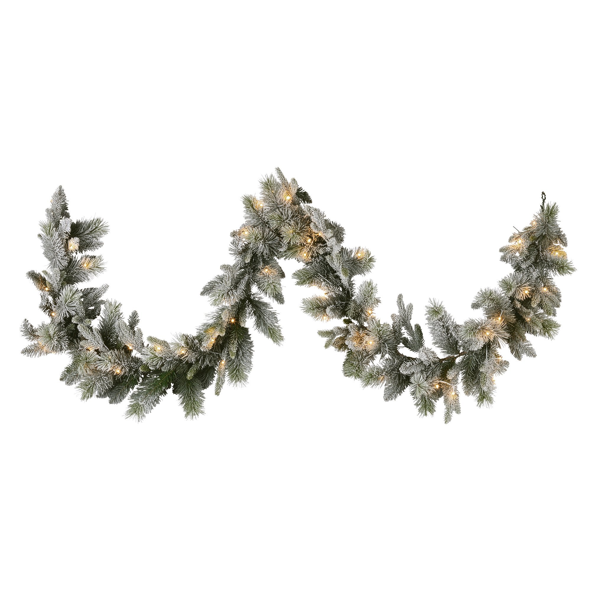 Christmas Wreaths & Garlands: Christabelle 2.7m Christmas Garland Snowy with LED Lights Stamford Spruce Tree Decoration Ornament