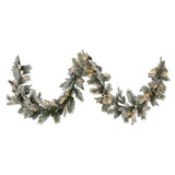 Christmas Wreaths & Garlands: Christabelle 2.7m Christmas Garland Snowy with LED Lights Stamford Spruce Tree Decoration Ornament