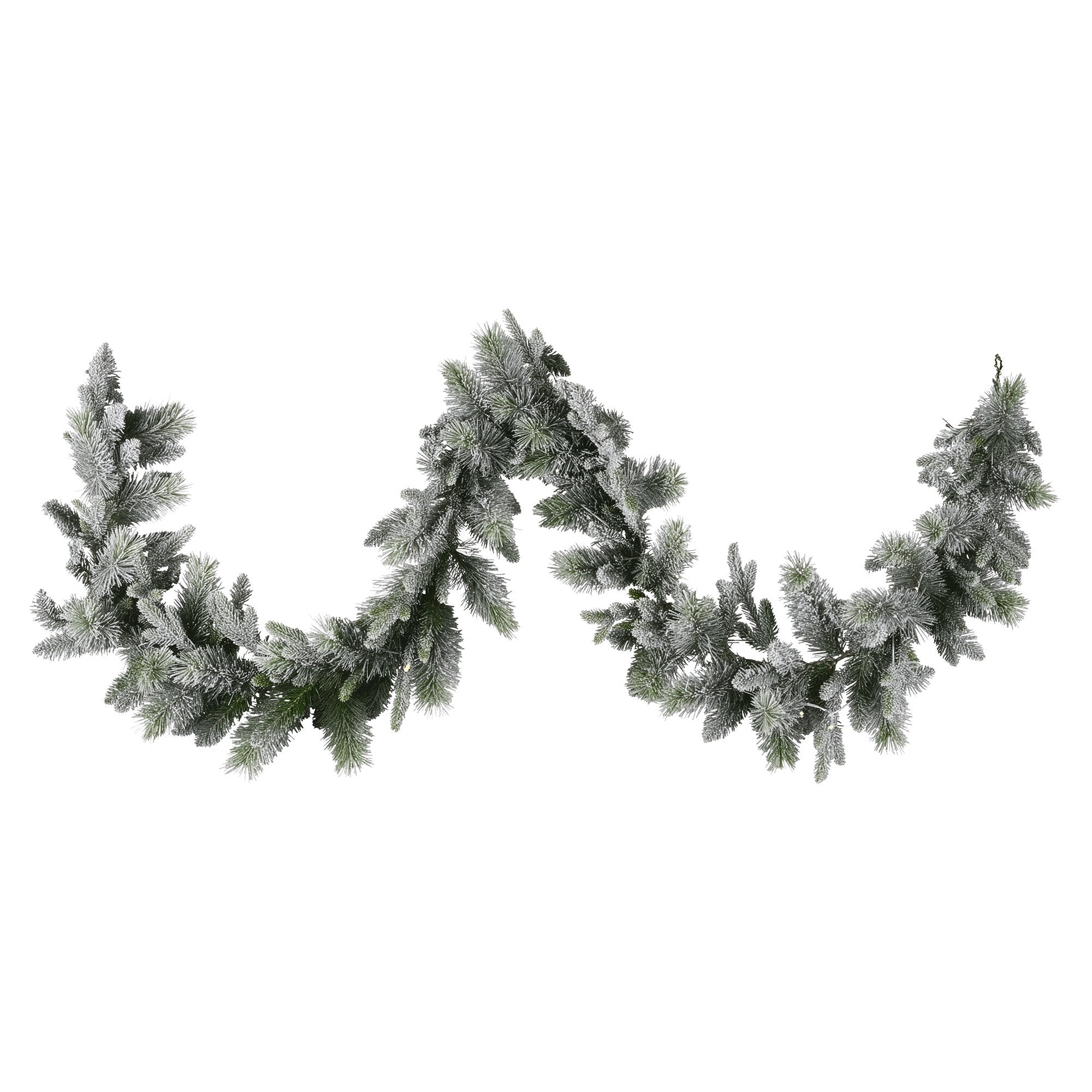 Christmas Wreaths & Garlands: Christabelle 2.7m Christmas Garland Snowy with LED Lights Stamford Spruce Tree Decoration Ornament