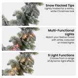 Christmas Wreaths & Garlands: Christabelle 2.7m Christmas Garland Snowy with LED Lights Stamford Spruce Tree Decoration Ornament