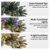 Christmas Wreaths & Garlands: Christabelle 61cm Christmas Wreath Snowy Stamford Spruce with Coloured LED Lights Front Door Decoration Ornament