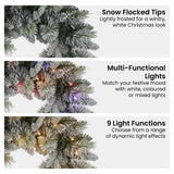 Christmas Wreaths & Garlands: Christabelle 76cm Christmas Wreath Snowy Stamford Spruce with LED Lights Front Door Decoration Ornament