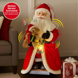 Outdoor Decorations & Lights: Christabelle 1.1m Musical Led Animated Christmas Santa Claus Lantern Decoration