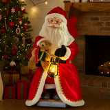 Outdoor Decorations & Lights: Christabelle 1.1m Musical Led Animated Christmas Santa Claus Lantern Decoration
