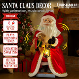 Outdoor Decorations & Lights: Christabelle 1.1m Musical Led Animated Christmas Santa Claus Lantern Decoration