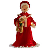 Christmas Decorations: Christabelle 1.1m Musical LED Animated Christmas Mrs Claus Glowing Candle Ornament Decoration