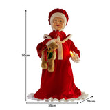 Christmas Decorations: Christabelle 1.1m Musical LED Animated Christmas Mrs Claus Glowing Candle Ornament Decoration