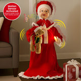 Christmas Decorations: Christabelle 1.1m Musical LED Animated Christmas Mrs Claus Glowing Candle Ornament Decoration