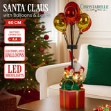 Christmas Decorations: Christabelle 60cm LED Christmas Santa Claus with Balloons & Lights Ornament Decoration