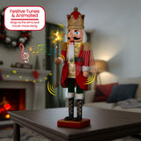 Christmas Decorations: Christabelle 60cm Musical LED Animated Christmas Nutcracker Ornament Decoration