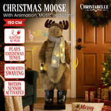 Christmas Decorations: Christabelle 1.5m Musical LED Animated Christmas Moose Decoration Light-Up Lantern Ornament