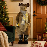 Christmas Decorations: Christabelle 1.5m Musical LED Animated Christmas Moose Decoration Light-Up Lantern Ornament