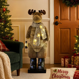 Christmas Decorations: Christabelle 1.1m Musical LED Animated Christmas Moose Decoration Light-Up Lantern Ornament