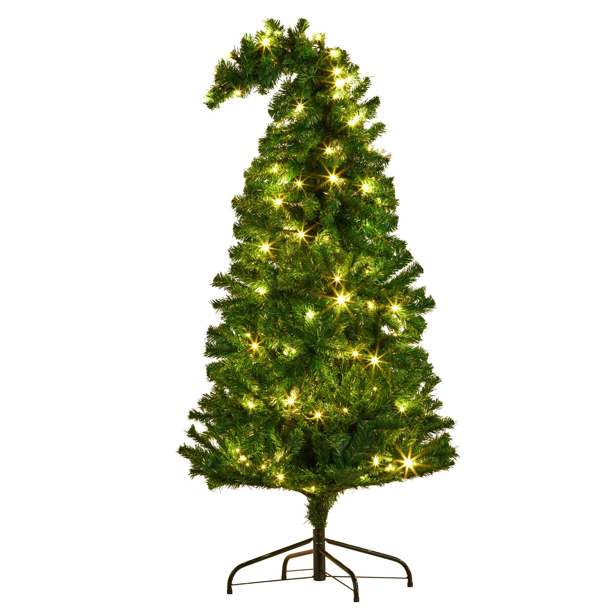 Christmas Trees: Christabelle Bad Santa 1.2m Curved Multicolour Pre-Lit Christmas Tree with 550 Tips