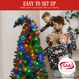 Christmas Trees: Christabelle Bad Santa 1.2m Curved Multicolour Pre-Lit Christmas Tree with 550 Tips