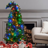 Christmas Trees: Christabelle Bad Santa 1.2m Curved Multicolour Pre-Lit Christmas Tree with 550 Tips