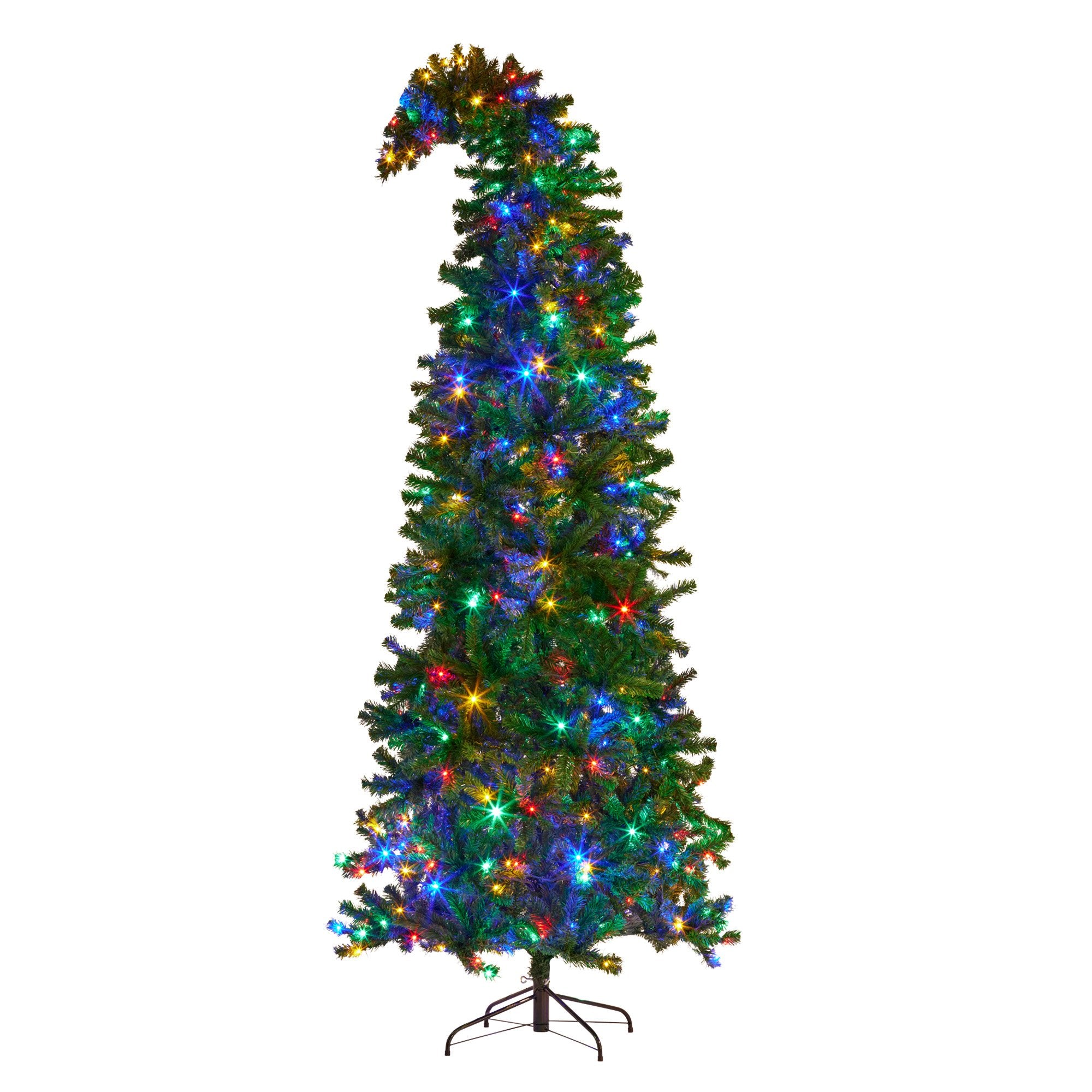 Christmas Trees: Christabelle Bad Santa 2.3m Curved Multicolour Pre-Lit Christmas Tree with 1240 Tips