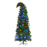 Christmas Trees: Christabelle Bad Santa 2.3m Curved Multicolour Pre-Lit Christmas Tree with 1240 Tips