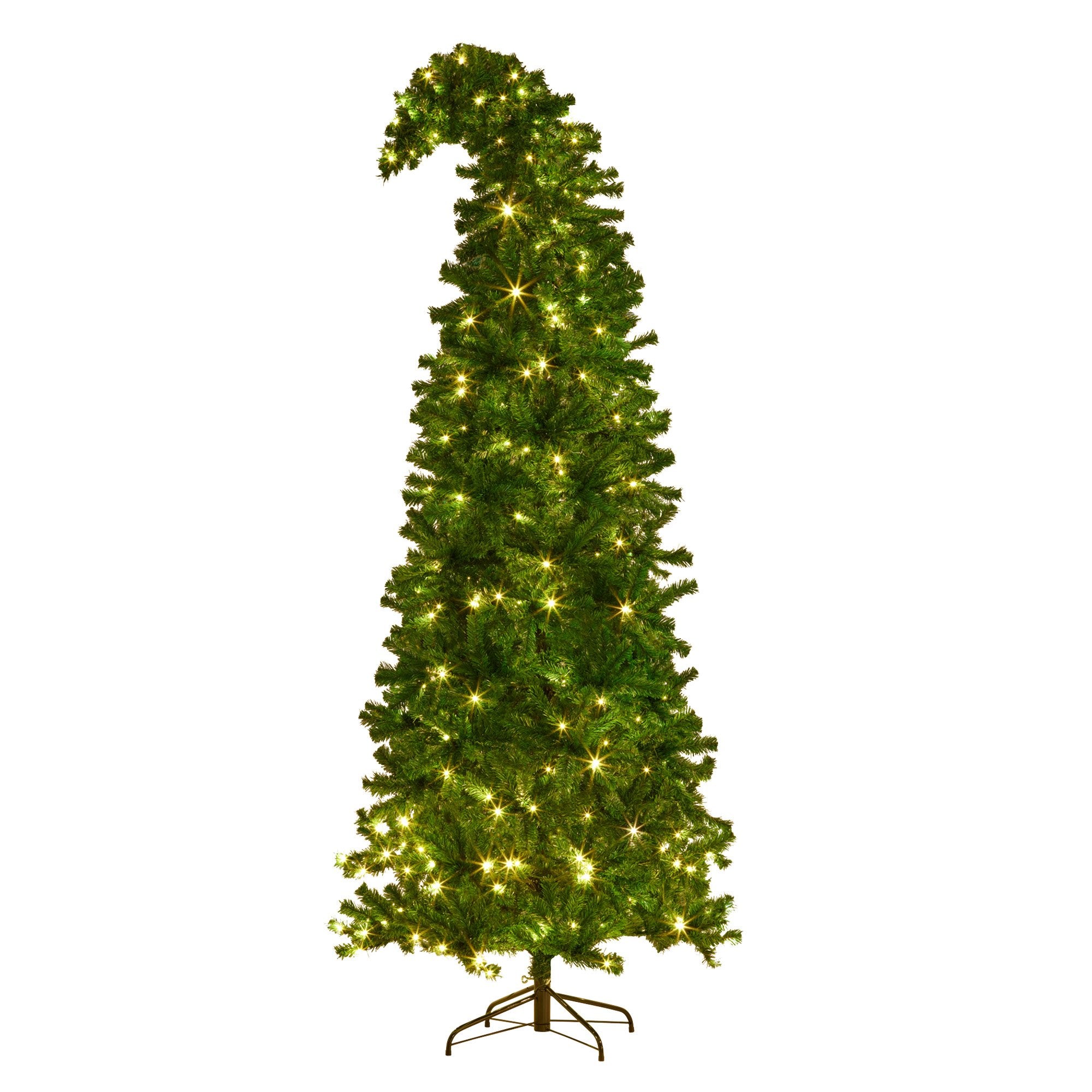 Christmas Trees: Christabelle Bad Santa 2.3m Curved Multicolour Pre-Lit Christmas Tree with 1240 Tips